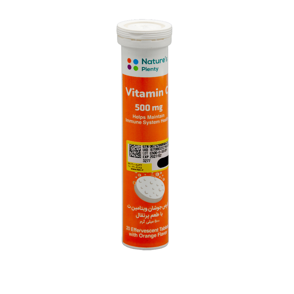 nature-plenty-vitaminc-500mg-13-effervescent-1.jpg قرص جوشان ویتامین سی 500 میلی گرم نیچرزپلنتی 20 عددی - Image 1